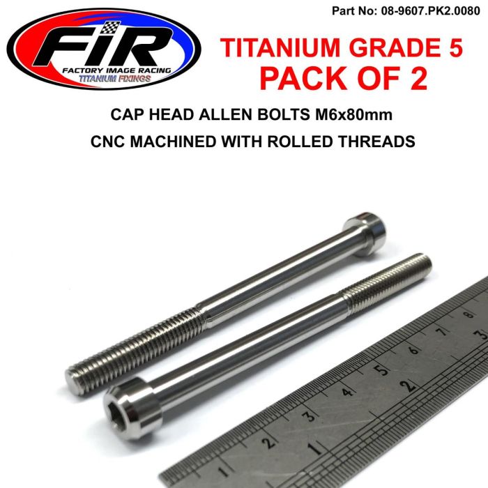 Titanium Allen Bolt M6X80 Grad 5 Ti - Pack Om 2