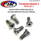 Ti Gr5 Bolts Disc Suzuki Kit/5 Titanium Fram Eller Bakre Kit / Fir Märke