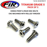 Ti Gr5 Bolts Disc Honda Kit/5 Titanium Fram Eller Bak Kit / Fir Märke