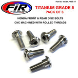 Ti Gr5 Bolts Disc Honda Kit/6 Titanium Fram Eller Bakre Kit / Fir Märke