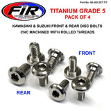 Ti Gr5 Bolts Disc Kaw/Suz Kit/8 Titanium Fram & Bak Rm Kx Kxf / Fir Märke