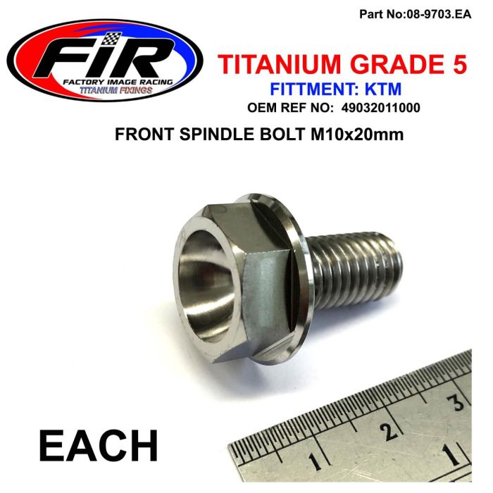 Ktm Front Spindel Bolt M10X20Mm Titanium Gr5 / 1994-2020 / Varje Ktm Oem Ref: 49032011000