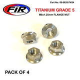 Titanium M8X125 Mm Flänsmutter Titanium Grade 5 / Pack Om 4 - Generiska Muttrar Och Bultar - Titanium