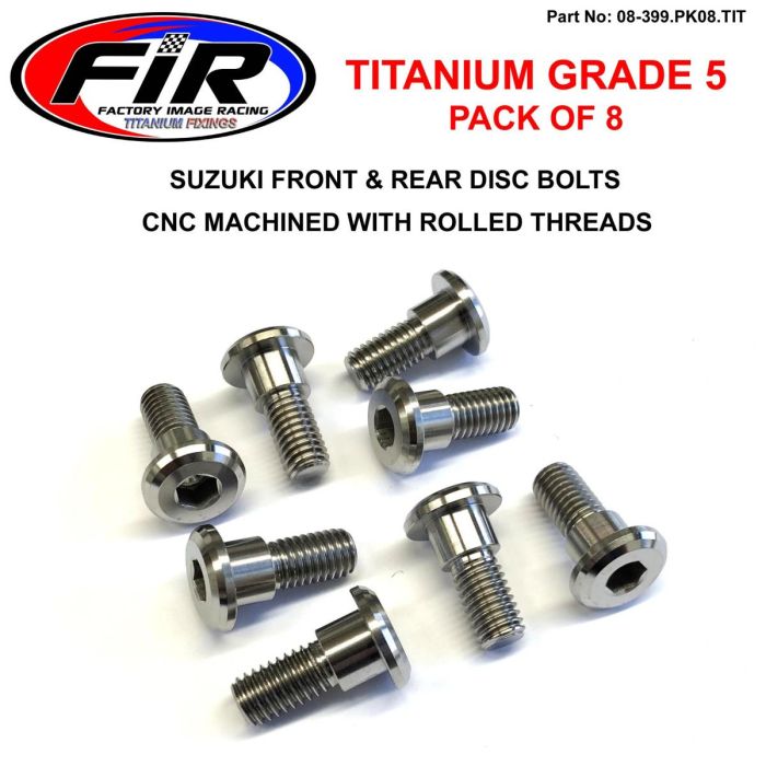 Ti Gr5 Bolts Disc Suzuki Kit/8 Titanium Fram Eller Bakre Kit / Fir Märke