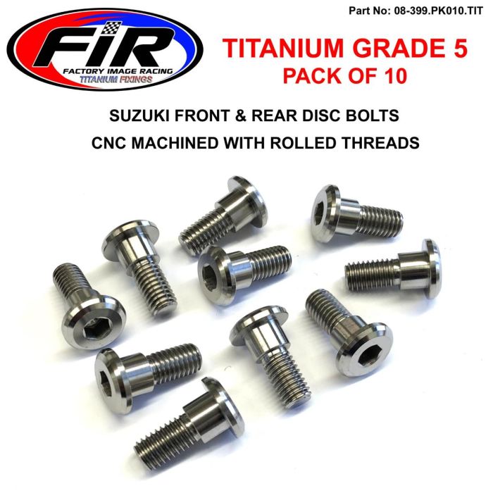 Ti Gr5 Bolts Disc Suzuki Kit/10 Titanium Fram Eller Bakre Kit / Fir Märke