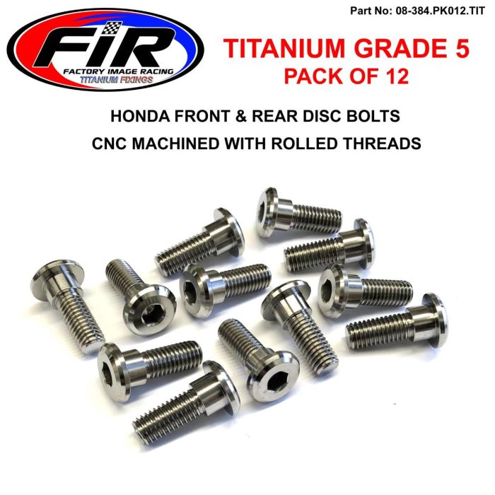 Ti Gr5 Bolts Disc Honda Kit/12 Titanium Fram Eller Bak Kit / Fir Märke