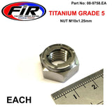 Gr5 M10X125 Mm Inslagsmutter Ti-Gr5 Insats Yamaha Honda Each 90185-10012 90306-Kz4-711 - Generiska Muttrar Och Bultar - Titanium