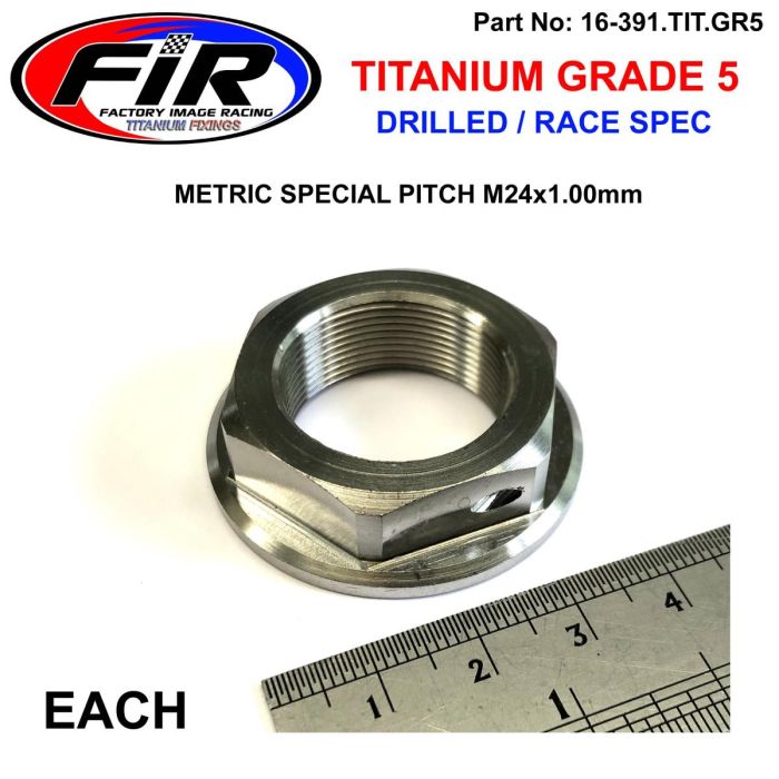 Gr5 M24X1.00Mm Stammutter Varje Titanium / Cr Rm Rmz Yz Yzf / Cnc