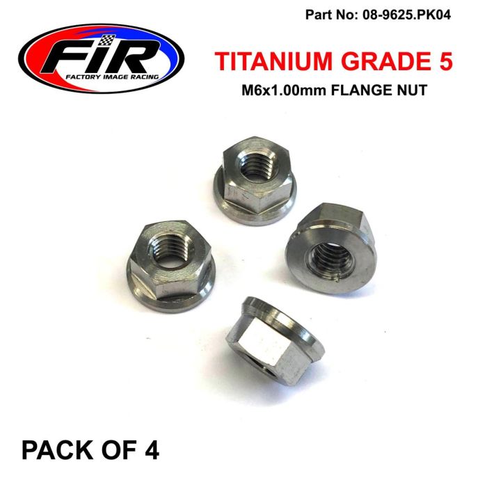 Titanium M6X1.00Mm Flänsmutter Titanium Grade 5 / Pack Om 4 - Generiska Muttrar Och Bultar - Titanium