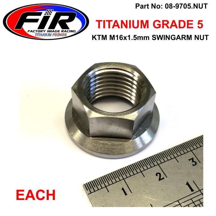 Ktm M16X1.5Mm Svingarmmutter Titauium Gr5 / Oem Ref 54804038000 / Each - Styrning & Fjädring - Titanium