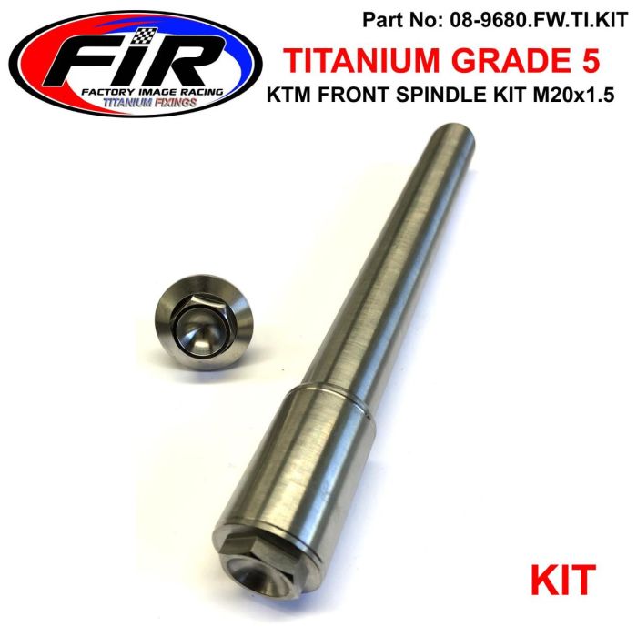 Ktm Ny Framspindel & Mutter M20X15 Titanium Gr5 79109081033 / 70009082000 Fir-Barnd / Grade 5