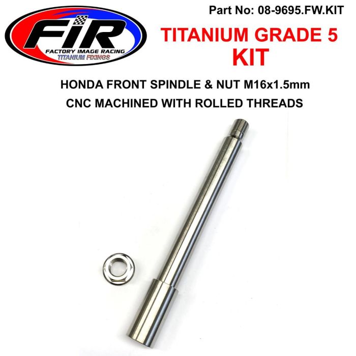 Honda Front Spindel & Mutter M16X1.5 Titanium Grade 5 /  Oem Ref: 44301-Men-000 / 90301-Kz4-J40