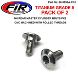 M6 Bakre Master Cyl Bolts Pk2 Eller Framre Disc Cover 90114-Mac-780