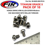 Gr5 M5X8Mm Panhuvud Allen Pack Om 10 / Honda Swing Arm 93500-05008-0G & 90115-Kv3-700 - Styrning & Fjädring - Titanium