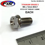 Titanium Gr5 Bolt M6 X 12Mm Varje Flänsod: 11Mm / Hexstorlek: 8Mm / - Generiska Muttrar Och Bultar - Titanium