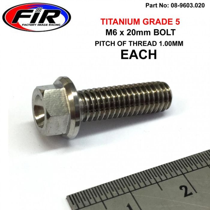 Titanium Gr5 Bolt M6 X 20Mm Varje Flänsod: 11Mm / Hexstorlek: 8Mm / - Generiska Muttrar Och Bultar - Titanium