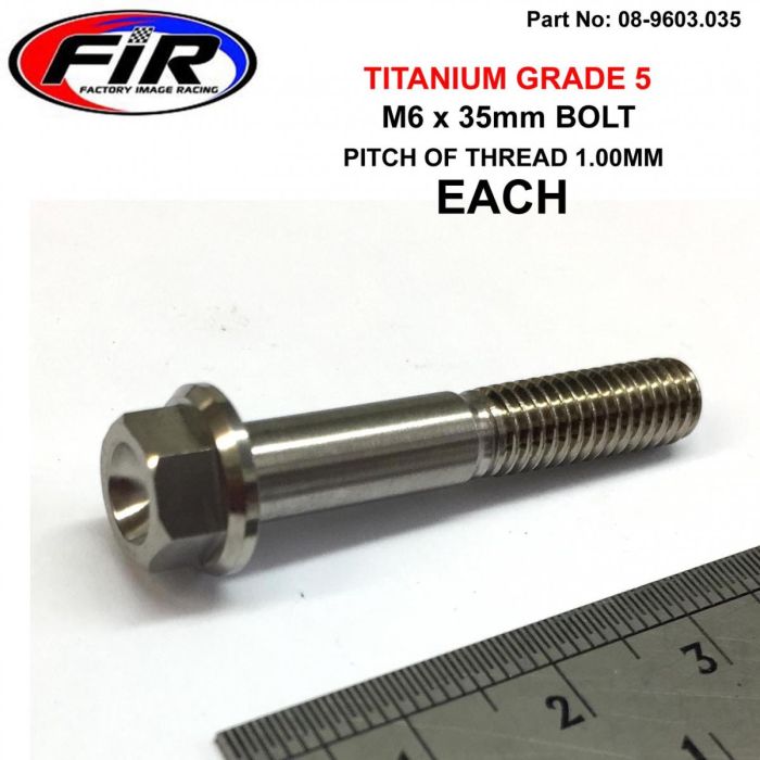 Titanium Gr5 Bolt M6 X 35Mm Varje Flänsod: 11Mm / Hexstorlek: 8Mm / - Generiska Muttrar Och Bultar - Titanium