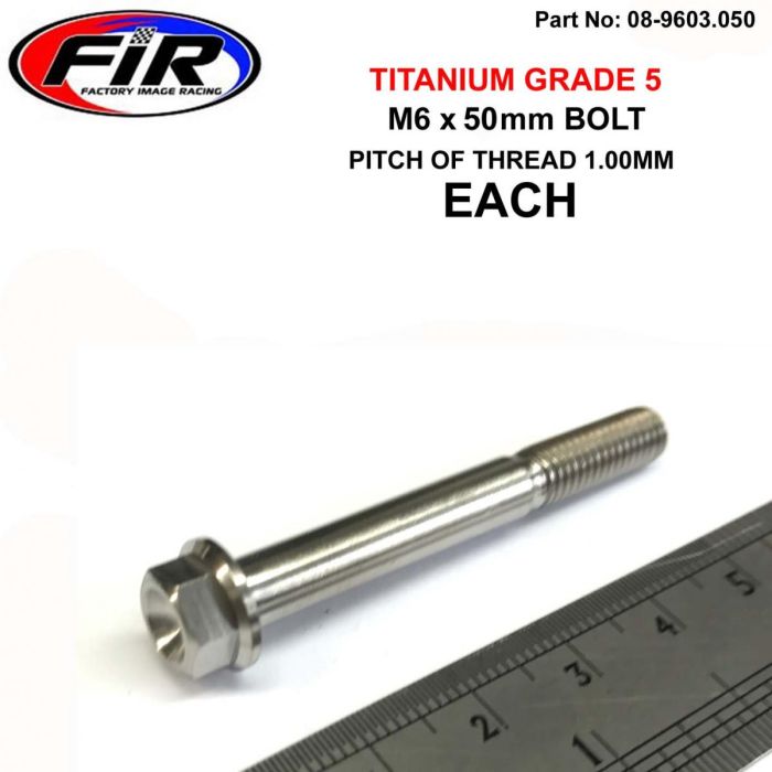 Titanium Gr5 Bolt M6 X 50 Mm Varje Flänsod: 11 Mm / Hexstorlek: 8 Mm / - Generiska Muttrar Och Bultar - Titanium