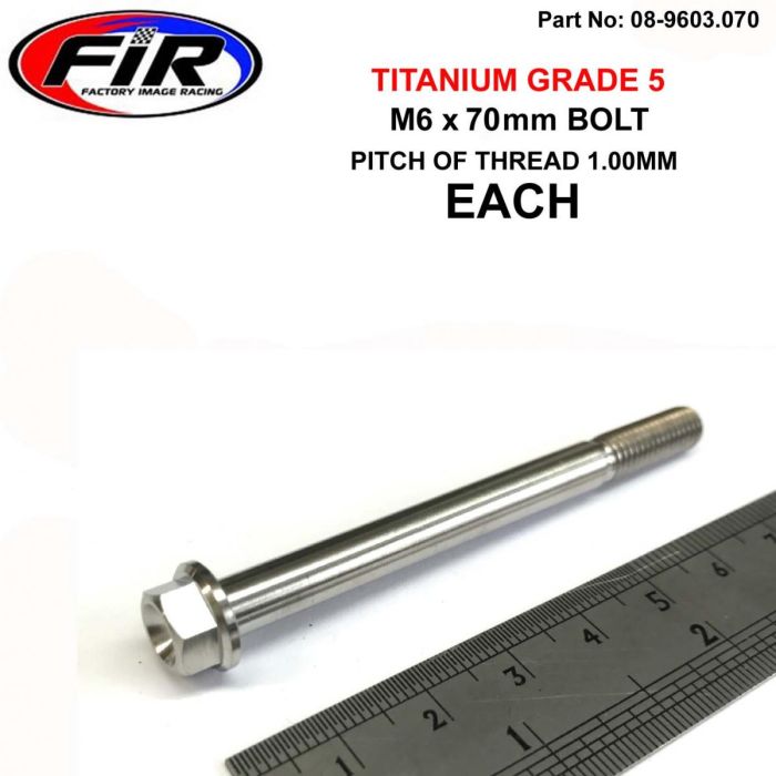 Titanium Gr5 Bolt M6 X 70Mm Varje Flänsod: 11Mm / Hexstorlek: 8Mm / - Generiska Muttrar Och Bultar - Titanium