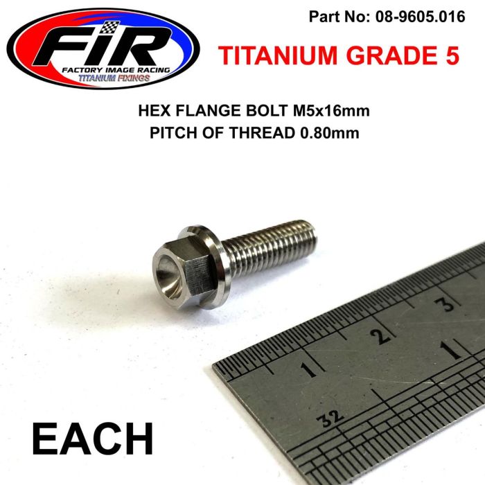 Titanium Gr5 Bolt M5 X 16 Mm Varje Flänsod: 990 Mm / Hexstorlek: 7 Mm / - Generiska Muttrar Och Bultar - Titanium