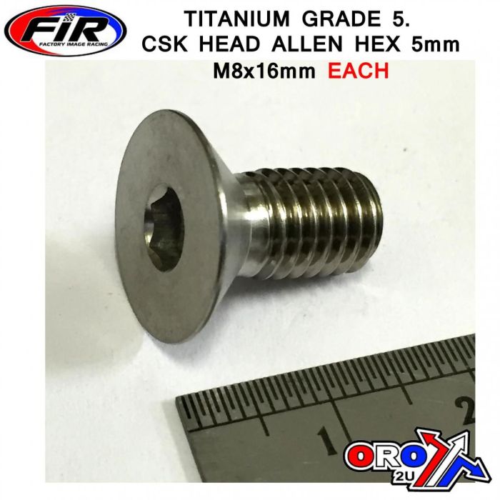 Titanium Csk Allen M8X16Mm Titanium Grade 5 / Varje