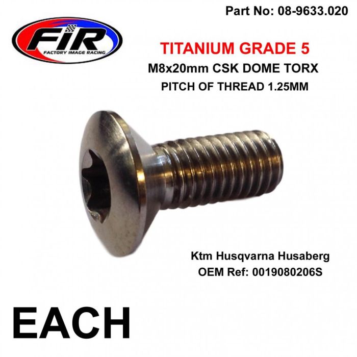 Titanium Gr5 Csk.D Torx M8X20Mm Oem 0019080206S / Each - Generiska Muttrar Och Bultar - Titanium