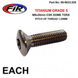 Titanium Gr5 Csk.D Torx M8X30Mm Each - Generiska Muttrar Och Bultar - Titanium