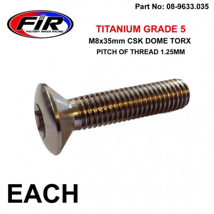 Titanium Gr5 Csk.D Torx M8X35Mm Each - Generiska Muttrar Och Bultar - Titanium