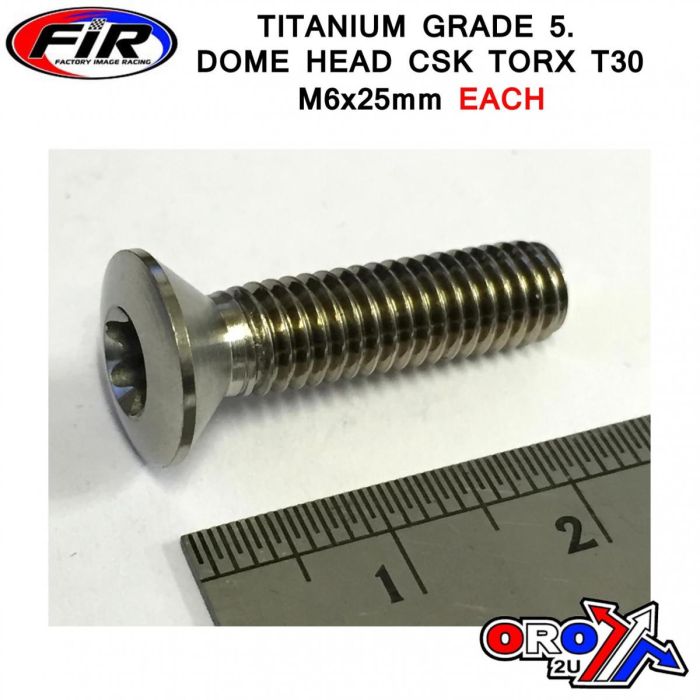 Titanium Gr5 Csk.D Torx M6X25Mm Each - Generiska Muttrar Och Bultar - Titanium