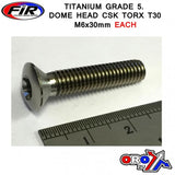 Titanium Gr5 Csk.D Torx M6X30Mm Each - Generiska Muttrar Och Bultar - Titanium