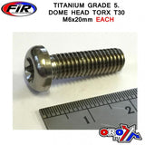 Titaniumknapp Torx M6X20Mm Titanium Grade 5 / Varje - Generiska Muttrar Och Bultar - Titanium