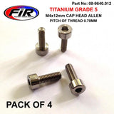 Titanium Skt Allen M4X12Mm Carb Float Bowl Screws X 4 / Huvudskärv - Generiska Muttrar Och Bultar - Titanium