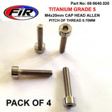 Titanium Skt Allen M4X20Mm Carb Float Bowl Screws X 4 / Huvud Huvud - Generiska Muttrar Och Bultar - Titanium