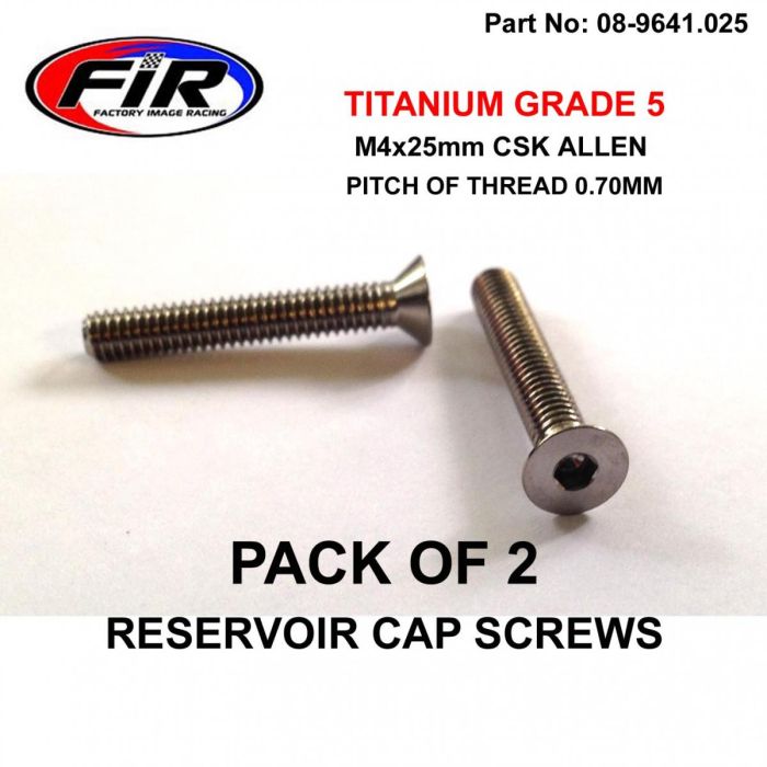 Titanium Csk Allen M4X25Mm Reservoir Cap Screws X 2 / Försänk - Broms- Och Kopplingsbultar - Titanium