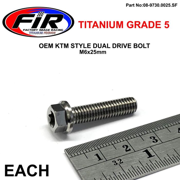 Gr5 Dual/D Ktm Bolt 6X25Mm Ea Titauium / Ktm Oem 0015060253 - Generiska Muttrar Och Bultar - Titanium