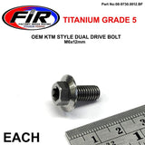 Gr5 Dual/D Ktm Bolt 6X12Mm Ea Titauium Grade / Ktm Oem 0024060123 - Generiska Muttrar Och Bultar - Titanium