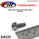 Gr5 Dual/D Ktm Bolt 5X16Mm Ea Titauium / Ktm Oem 0015050163 - Generiska Muttrar Och Bultar - Titanium