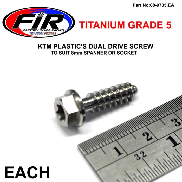 Gr5 Dual/D Ktm Skruv 6X20Mm Ea Titanium / Ktm Oem 0017060206 Dräkt 8Mm Nyckel & Torx T30 - Generiska Muttrar Och Bultar - Titanium