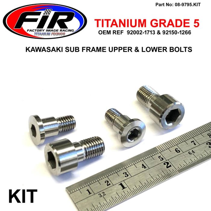 Gr5 Sub Ram Bolt Kit Kx500 Övre & Nedre Fästningar 92002-1713 & 92150-1266 - Karosseri - Titanium