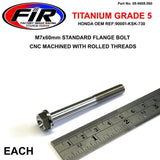 Titanium Gr5 Bolt M7 X 60Mm Varje Flänsod: 13Mm / Hexstorlek: 10Mm / 90001-Ksk-730 92153-1045 - Generiska Muttrar Och Bultar - Titanium