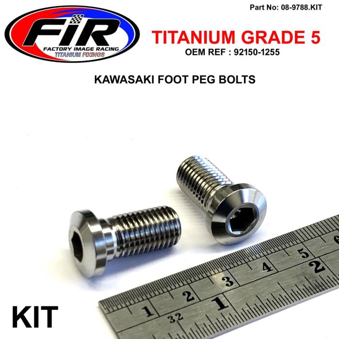 Gr5 Fotbolts Kx500 92150-1255 Allen M10X20 Factroy Image Racing - Fotpinnar - Titanium