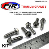 Gr5 Dual/D Ktm Skruv 6X20Mm Pk6 Titanium / Ktm Oem 0017060206 Dräkt 8Mm Skruv & Torx T30 - Generiska Muttrar Och Bultar - Titanium