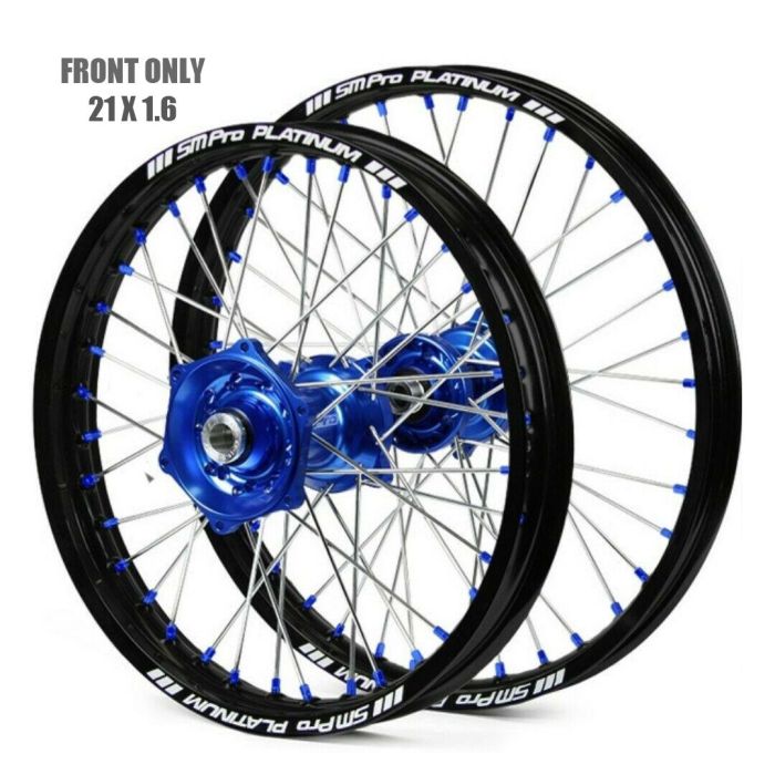 21X160 Hjul Ktm Matt Svart/Blå Mx-5000 Matt Svart Fälg Blåt Hub Sp157.04.80.51.04 Blå Niplar