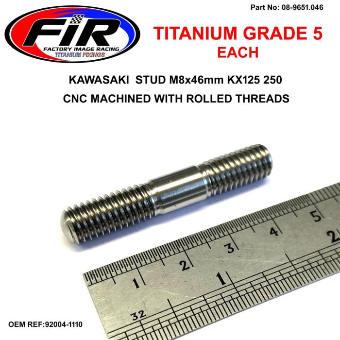 Titanium G5 Stud M8X46Mm Varje Kawasaki Kx125 250 92004-1110 - Motordubbar - Titanium