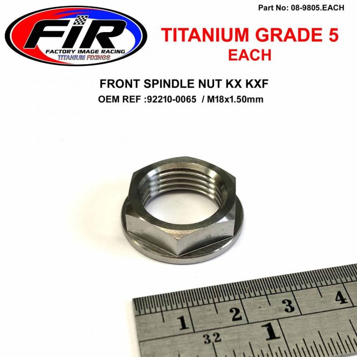 Gr5 Front Spindelmutter Kx Kxf 92210-0065 M18X150 Mm Titanium Factroy Image Racing