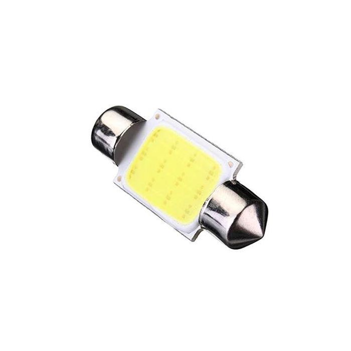 (Pack Med 2) 12 Vit Led-Lampa 12V 36Mm Cob Dome Festoon C5W Dc 6411 6413 6418