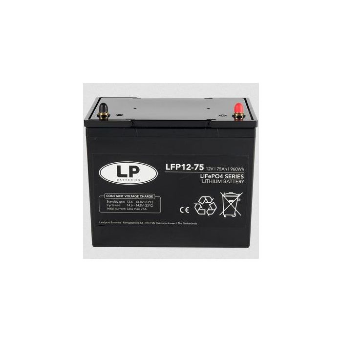 Batteri Lithium 12V Lfp12-75 75Ah 12V Lithium Lifepo4 108Kg L 260 X B 168 X H 208