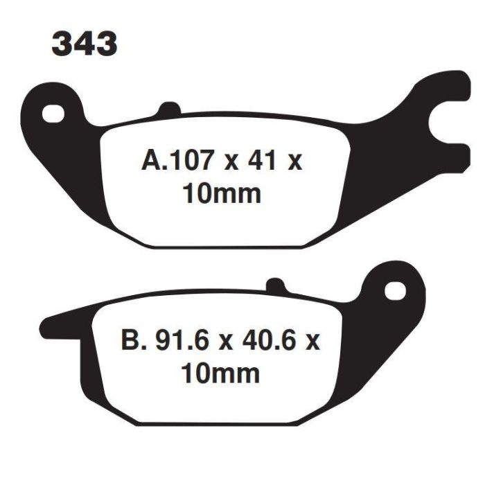 Bromsbelägg Std Semi-Metal Kyoto S1167 (Ebc Fa343) Svart