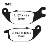 Bromsbelägg Std Semi-Metal Kyoto S1167 (Ebc Fa343) Svart