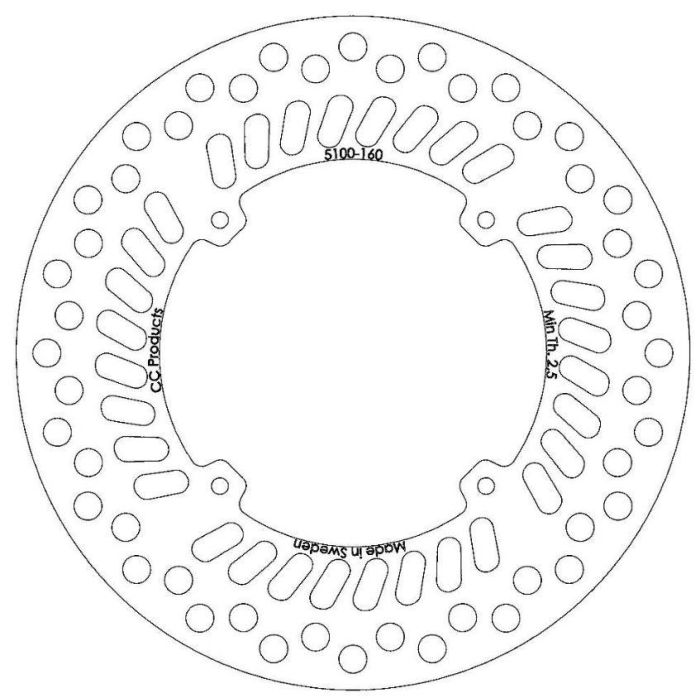 Skivbroms Fram Cr Xr Oem Cross-Center Produkt 5100-160 Tillverkad I Sverige